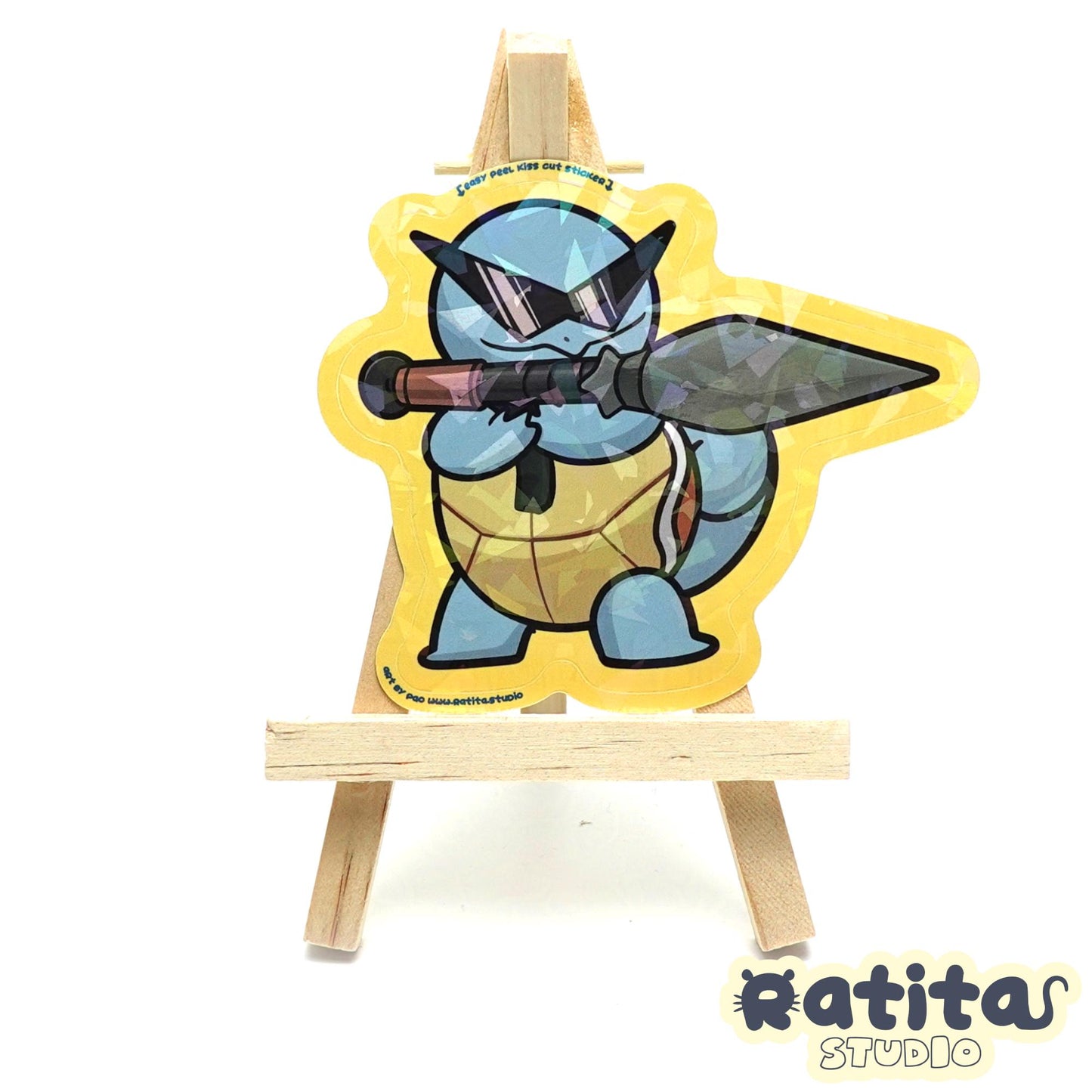 Pokemon: Squirtle Heavy Artillery ~Easy Peel Kiss Cut Sticker~