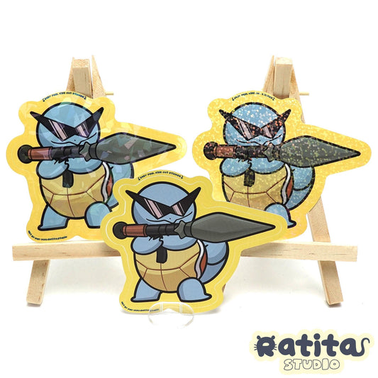 Pokemon: Squirtle Heavy Artillery ~Easy Peel Kiss Cut Sticker~