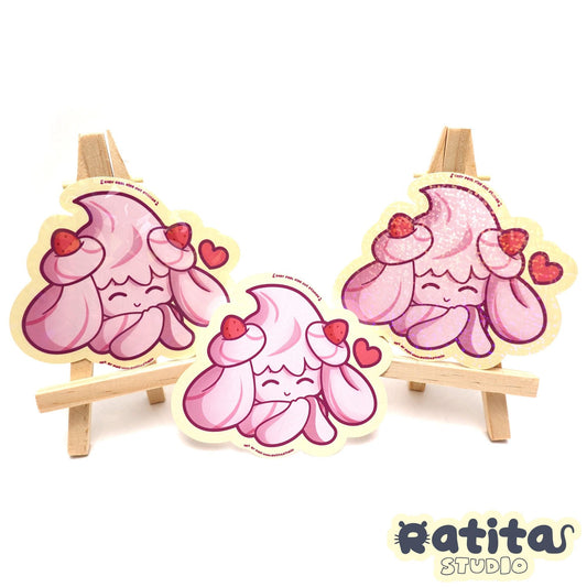 Pokemon: Ruby Cream Alcremie ~Easy Peel Kiss Cut Sticker~