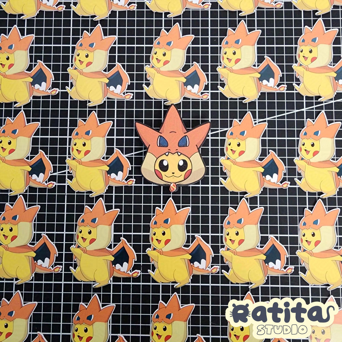 Pocket Monsters : Pikachu Charizard Poncho ~Die Cut Stickers~
