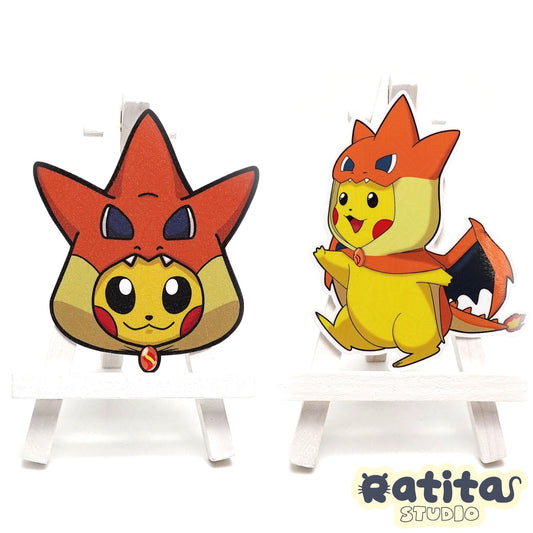 Pocket Monsters : Pikachu Charizard Poncho ~Die Cut Stickers~